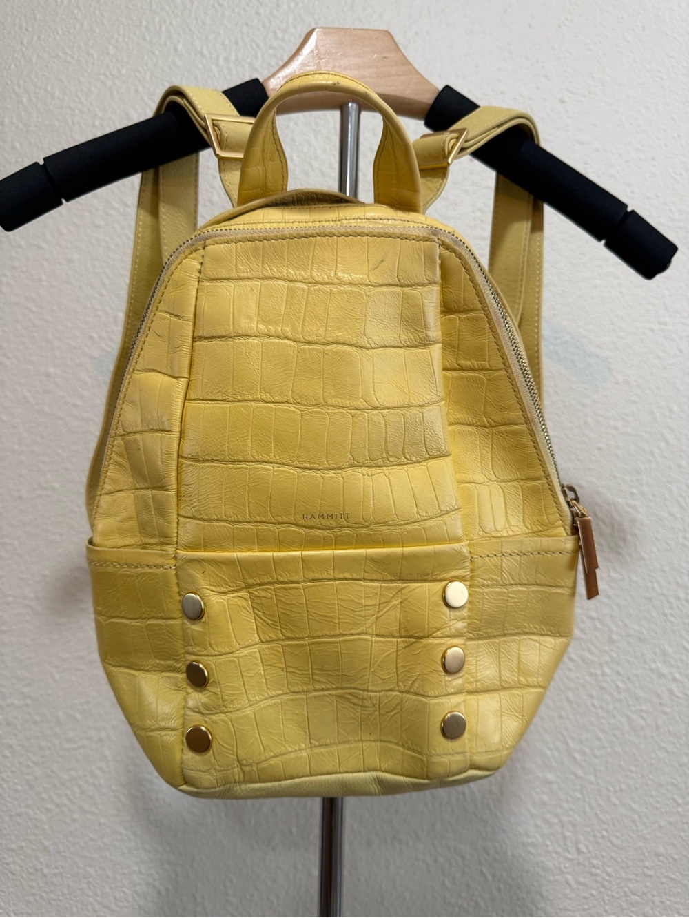 Hammitt Yellow Croc-Embossed Mini Backpack